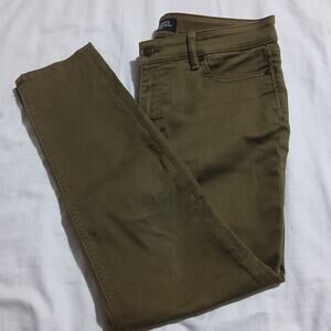 Talbots Flawless Five-Pocket petites 8p Slim Ankle Olive Green Stretch denim